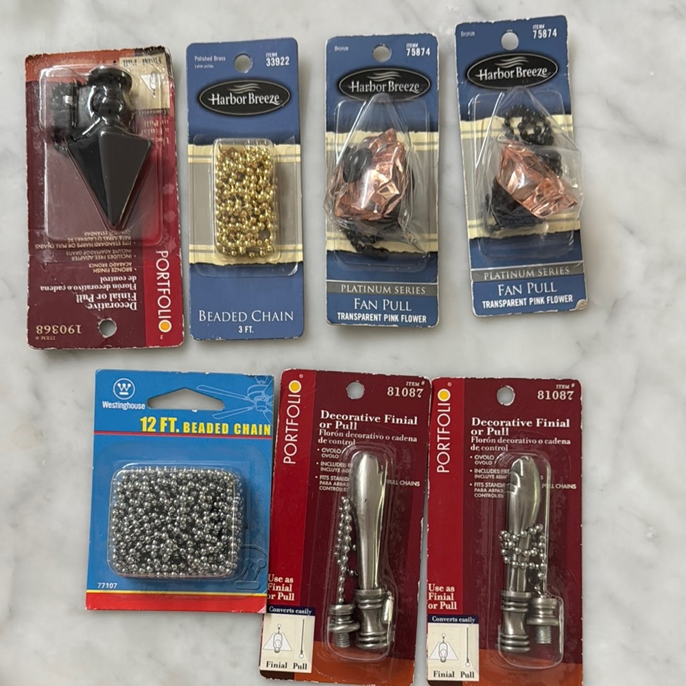 Harbor Breeze and Portfolio Fan Pulls and Chains Set